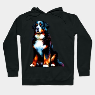 Vibrant Bernese Mountain Dog in Splash Paint Style Hoodie